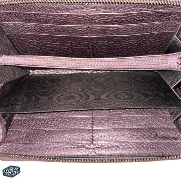 Gucci Purple/Lavender Metallic Soho GG Marmont Zip Around Tassel Long Wallet - Picture 11 of 16